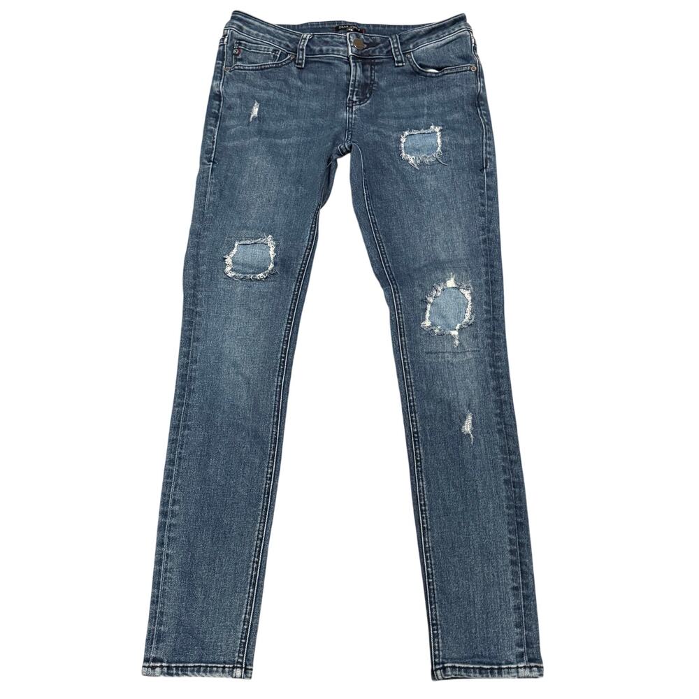 Dear John Joyrich Comfort Skinny Jeans Women's Size 28 Medium Wash Distressed